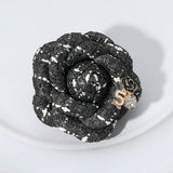 Enamel Flower Number Five Pointed Tweed Flower Pin Brooch Hair Clip