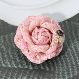 Enamel Flower Number Five Pointed Tweed Flower Pin Brooch Hair Clip