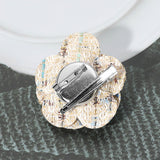 Enamel Flower Number Five Pointed Tweed Flower Pin Brooch Hair Clip