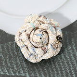 Enamel Flower Number Five Pointed Tweed Flower Pin Brooch Hair Clip