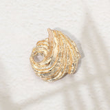 Textured Metal Abstract Swirl Pin Brooch