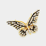 Crystal Rhinestone Paved Butterfly Pin Brooch