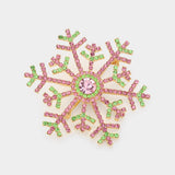 Crystal Pave Snowflake Pin Brooch