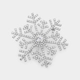Crystal Pave Snowflake Pin Brooch