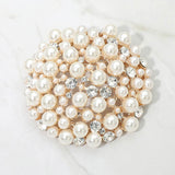 Pearl Crystal Cluster Pin Brooch