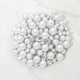 Pearl Crystal Cluster Pin Brooch