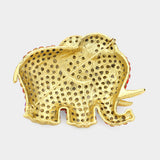 Rhinestone Pave Elephant Pin Brooch