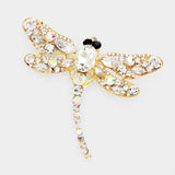Crystal Rhinestone Dragonfly Brooch / Pendant