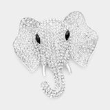 Rhinestone Elephant Pin Brooch