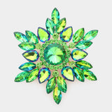 Marquise Stone Cluster Pin Brooch