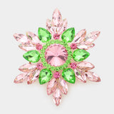 Marquise Stone Cluster Pin Brooch