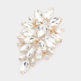 Marquise Stone Cluster Embellished Pin Brooch