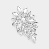 Marquise Stone Cluster Embellished Pin Brooch