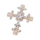 Elegant Stone Embellished Cross Pin Brooch