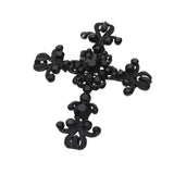 Elegant Stone Embellished Cross Pin Brooch