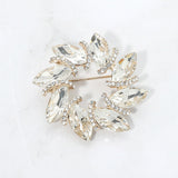 Marquise Stone Cluster Wreath Pin Brooch