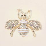Pearl Crystal Embellished Tiny Pearl Wing Honey Bee brooch
