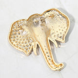 Rhinestone Pave Elephant Pin Brooch