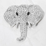 Rhinestone Pave Elephant Pin Brooch
