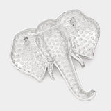 Rhinestone Pave Elephant Pin Brooch