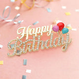 Stone Paved Happy Birthday Message Pin Brooch