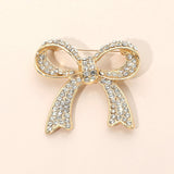 Stone Paved Bow Pin Brooch