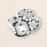 Floral Pearl Bow Embellished Pin Brooch