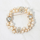 Rhinestone Star Flower Heart Cluster Wreath Pin Brooch