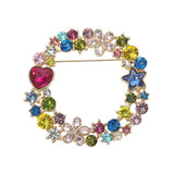 Rhinestone Star Flower Heart Cluster Wreath Pin Brooch