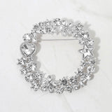 Rhinestone Star Flower Heart Cluster Wreath Pin Brooch