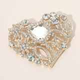 Rhinestone Embellished Heart Pin Brooch