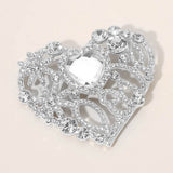 Rhinestone Embellished Heart Pin Brooch