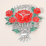 HAPPY MOTHERS DAY Rose Bouquet Pin Brooch
