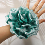 Metallic Fabric Flower Pin Brooch Hair Clip Hair Band Bracelet