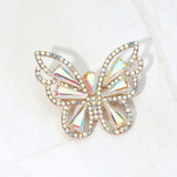 Stone Cluster Butterfly Pin Brooch