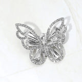 Stone Cluster Butterfly Pin Brooch