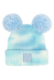 C.C Tie Dye Baby Beanie C.C Rubber Patch Double Yarn Pom