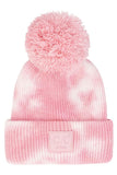 C.C Tie Dye Kids Beanie With C C Rubber Patch And Yarn Pom