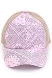 C.C Paisley Bandana Criss cross  Pony Cap