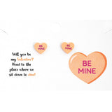 Be Mine Message Heart Stud Earrings