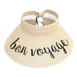 Bon Voyage Message Roll Up Foldable Visor Sun Hat