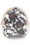 C.C COW PRINT CRISS CROSS PONYCAP