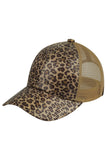 C.C Clear Sequin Leopard Baseball Cap