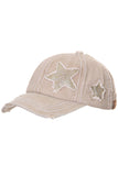 C.C GLITTER STAR BASEBALL PONYCAP
