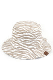 C.C ZEBRA PRINT BUCKET HAT