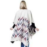 Chevron Pattern Cape Poncho Shawl Wrap