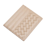 Faux Leather Basket Weave Card Holder Wallet