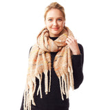 Glitz Colorful Stitch Fuzzy Oblong Scarf