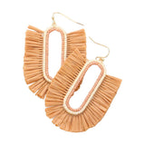 Raffia Trimmed Dangle Earrings