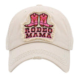 Rodeo Mama Message Western Boots Vintage Baseball Cap